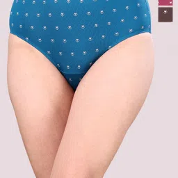 Soie Women Pack Of 3 Printed Cotton Hipster Briefs-17