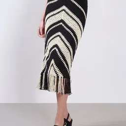Vero Moda Self Design Pure Cotton Pencil Midi Skirt-image-73