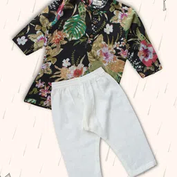 Peekaaboo Kids Boys Floral Printed Regular Pure Cotton Kurta with Pyjamas-picture-39