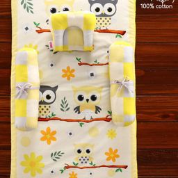 Babyhug 100% Cotton Bedding Set Owl Theme - Multicolor-image-52
