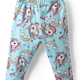 Kookie Kids Full Length Leggings Unicorn Print - Blue-image-56