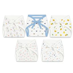Moms Home Printed Cotton Cushioned Nappies  Pack of 5 - Multicolor-image-9
