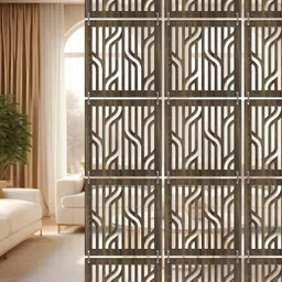 RANDOM Brown Geometric Window Blinds image 1