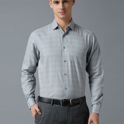 Reid & Taylor Men India Slim Fit Spread Collar Geometric Printed Cotton Formal Shirt-picture-13