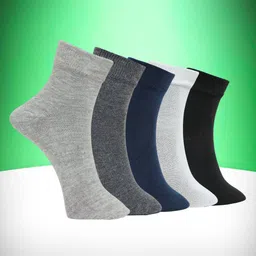 MJE Pack Of 5 Moisture-Wicking Ankle-Length Socks-picture-55