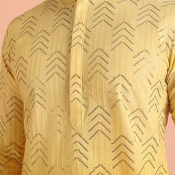 KISAH Men Embroidered Regular Sequinned Kurta with Trousers image 2