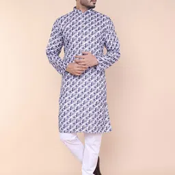 W & G Men Printed Regular Kurta with Churidar-picture-50