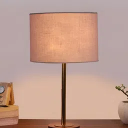 Aura Grey Metal Traditional Abstract Shaped Table Lamp-40
