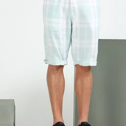 beevee Men Checked Mid-Rise Pure Cotton Regular Shorts-picture-16