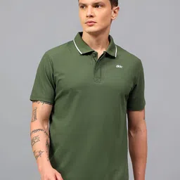 DIDA Men Dri-FIT Solid Polo Collar T-shirt-image-5