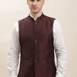 Turtle Men Textured Pure Cotton Nehru Jacket-27