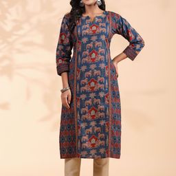 KALINI Women Animal Printed Sequinned Kurta-picture-13