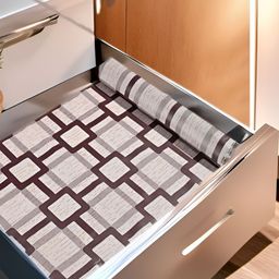 Aura White & Black Printed Water Resistant Shelf Liner Organiser-9