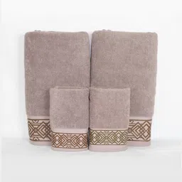 Myntra Elegant Homes Brown 4 Piece Printed Cotton 520 GSM Towel Set-image-20