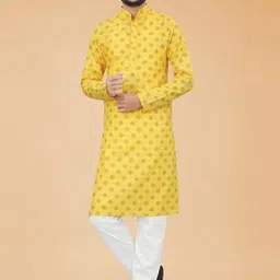 TIGER SNAKE Men Ethnic Motifs Printed Festive Cotton Straight Kurta-39