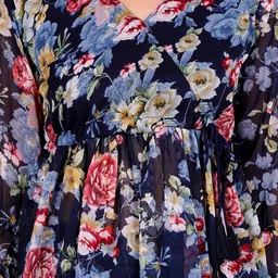 HIGHLIGHT FASHION EXPORT Print Flutter Sleeve Georgette Top image 2