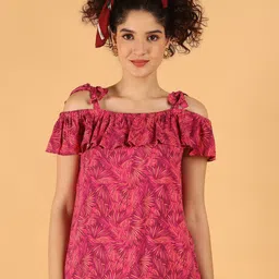 NoBarr Women Print Off-Shoulder Top-image-78