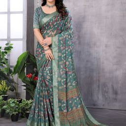 vj fashion Floral Silk Cotton Saree-19