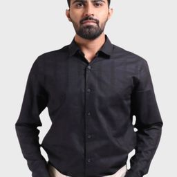 XKIND Men Classic Pure Cotton Slim Fit Striped Casual Shirt-image-61