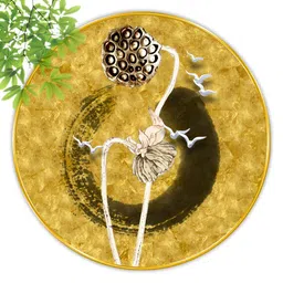 Aura Gold-Toned & White 1 Piece Wood Abstract Wall Paintings-image-46
