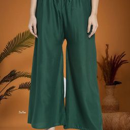 GRACIT Women Flared Knitted Ethnic Palazzos-image-81