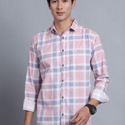 Majestic Man Men Comfort Spread Collar Checked Cotton Slim Fit Casual Shirt-image-29