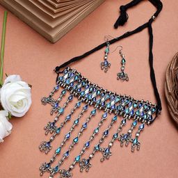 CARDINAL Silver-Plated Stone-Studded Jewellery Set-picture-22