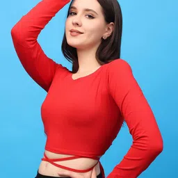 SCORPIUS Women Round Neck Cotton Crop Top-image-88