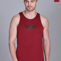 Antiloop Pack of 2 Printed Round Neck Tank Vest CB2-VSTBAT2-BRK1-RED-RED-M-image-48