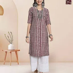 7Threads Selection Of 2 Geometric Printed Round Neck Straight Kurtas-2