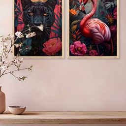 Kotart Set Of 2 Wood Birds and Animals Wall Paintings-picture-32