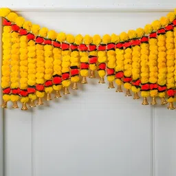 Nutts Yellow & Green Marigold Bandhanwar Festive Decor-image-13