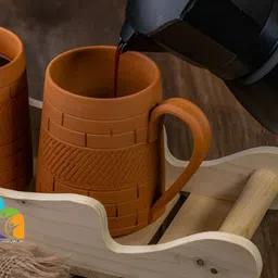 The handicraftian Terracotta NAWABI JUMBO Mug Set of 2 image 3
