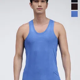 AMUL COMFY Pack Of 4 Pure Cotton Undershirt Vests AC-CVESTRN-CB-SB-LB-NY-S-4PC-49