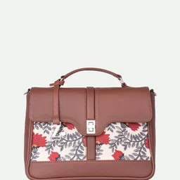 ZOUK Floral Printed Structured Satchel-0