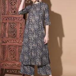 GULMEHAK Women Ethnic Motifs Printed Regular Pure Cotton Kurta with Palazzos-picture-24