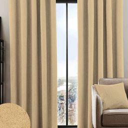 Nefertiti Home Yellow 2 Pieces Black Out Long Door Curtains-image-88