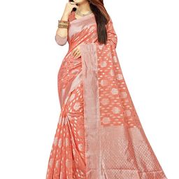 Florence Woven Design Zari Pure Cotton Banarasi Saree-image-20