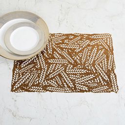 Home Centre Brown Cinder Leaves Textured Placemat-10