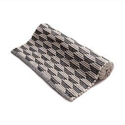 DEMOCRACY HOMES Black & Beige Geometric Pattern Reversible Pure Cotton Floor Runner-14