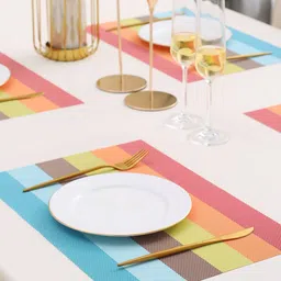 HOKIPO 4-Pcs Striped Table Placements image 3