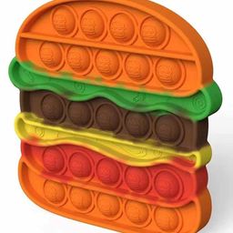 FunBlast Burger Shaped Stress Relieving Silicone Pop It Fidget Toy - Multicolor image 3