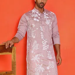 Jompers Men Floral Embroidered Chikankari Floral Kurta-picture-44