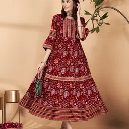 Anouk Ethnic Motifs Print Maxi Dress-picture-11