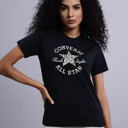 Converse Women Varsity Printed V-Neck Applique T-shirt-image-55