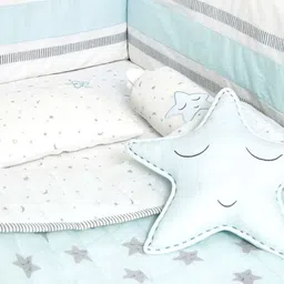 Masilo Blue Printed Organic Cotton Baby Bed Sets-image-10