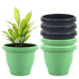 Kuber Industries Green & Black 6 Pieces Versatile Sturdy Flower Planters-90