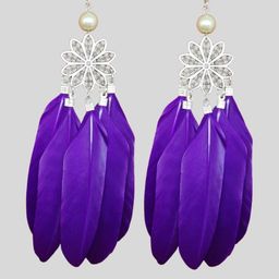 Weariton Alloy Silver-Plated Feather Shaped Earrings-image-35