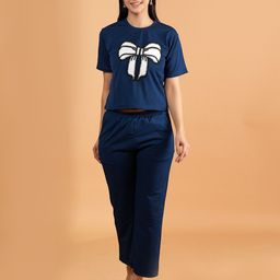 Dreambe Self Design Round Neck T-Shirt With Trousers-picture-9