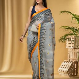 DESH BIDESH Woven Design Pure Cotton Taant Saree-image-83